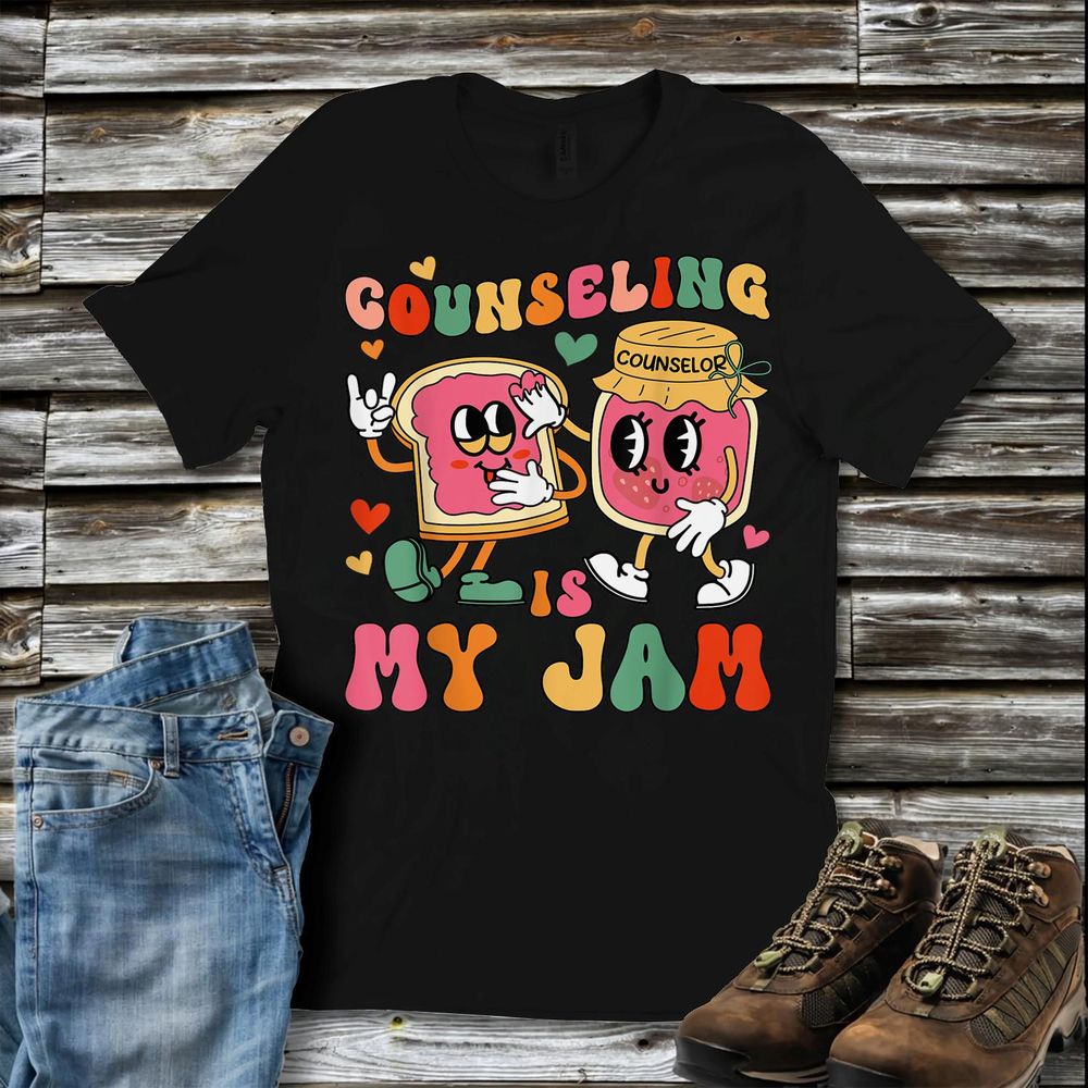 Counseling Is My Jam Back To School Counseling Shirt Unisex Standard T-Shirt black s
