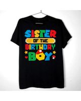 Sister Of The Birthday Boy Game Gaming Family Matching Shirt Unisex Standard T-Shirt black s